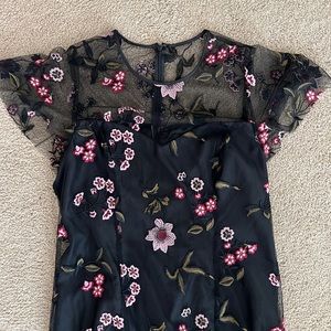 Shoshanna Midnight Floral Lace Dress